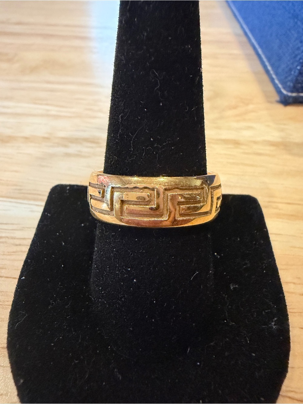 Tungsten Carbide Greek Key Band Ring